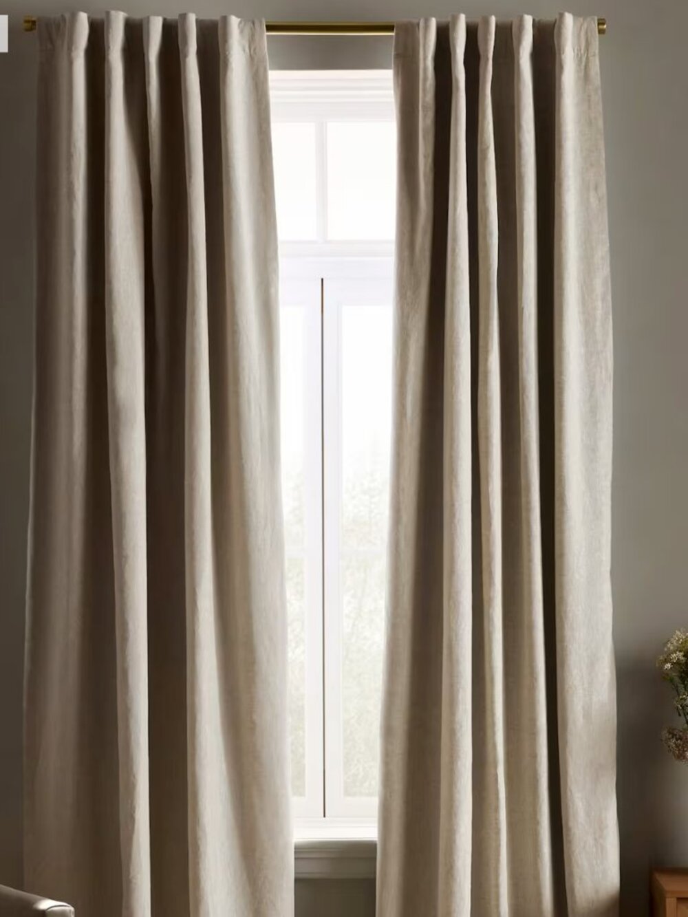 Quince European Linen True Blackout Curtain Flax 96 x 108 NWOT